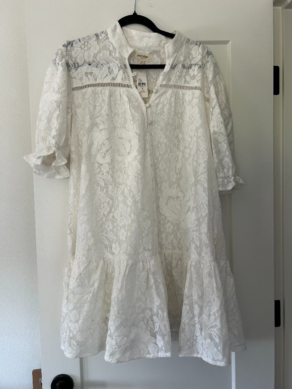 NWT Porridge Eyelet Mini Dress